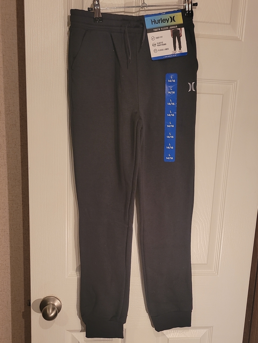 Hurley Boys' Dark Gray Fleece Joggers